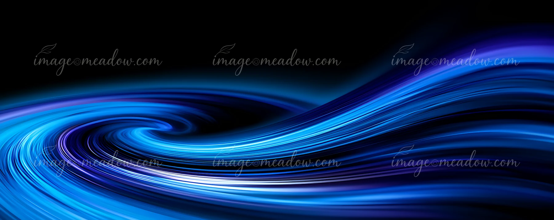 A smooth wave of blue light flows across a dark background, creating a sense of motion with its bright highlights and deep shadows.
