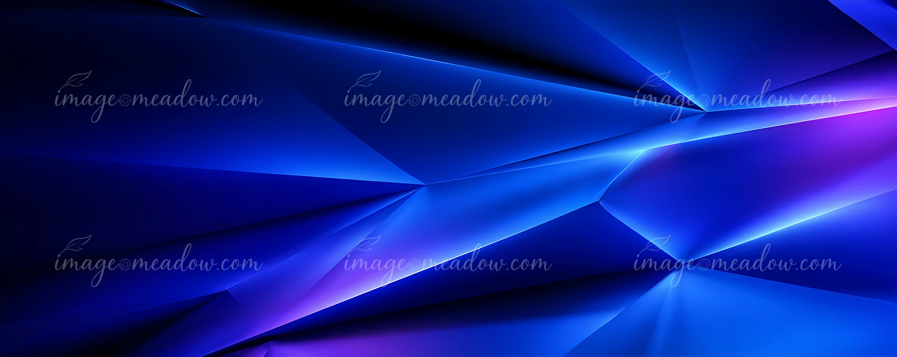 Bright blue and purple shapes create an abstract pattern with sharp angles and smooth surfaces.