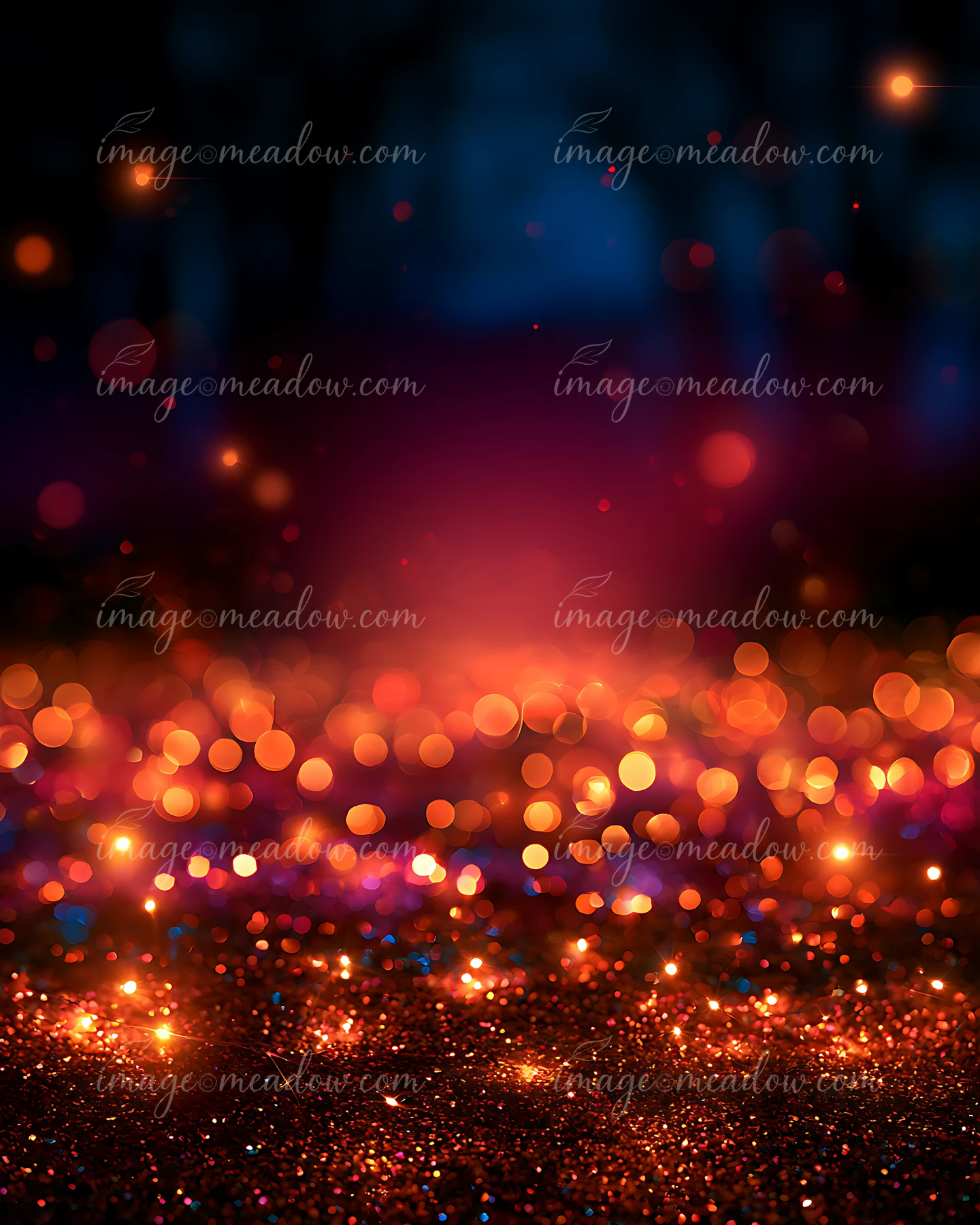 Colorful bokeh lights fill the background, creating a vibrant and warm atmosphere.