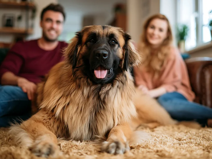 A family enjoys their time together at home with a rare dog breed.