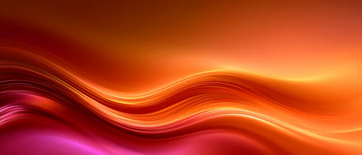Waves of color create a vibrant background with flowing lines and a blend of warm hues.